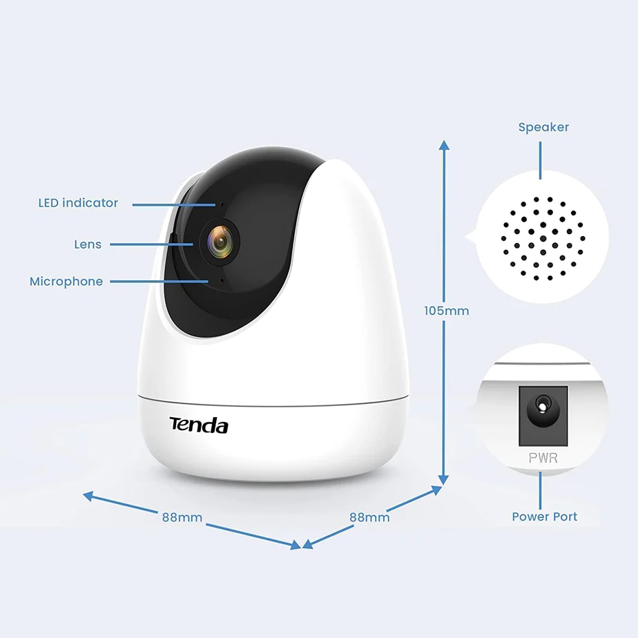 Tenda CP3 2MP Wireless Surveillance Full-HD 1080P 360 Degree Camera Wifi IP 5